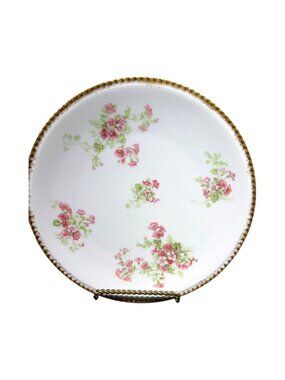Antique Blakeman & Henderson Limoges France Floral Gold 8.5" Porcelain Plate